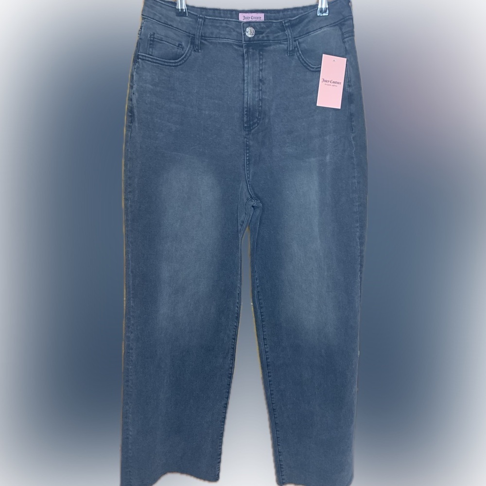 Juicy Couture Rhinestone Black Stretchy Wide Leg Jeans - Picture 4 of 5